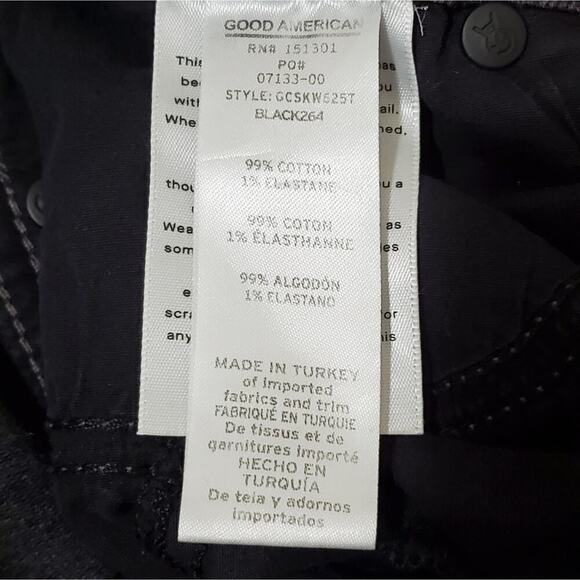 Good American The Good Curve Skinny Crossover Jean in BLACK264 6/28 raw … - Picture 13 of 13